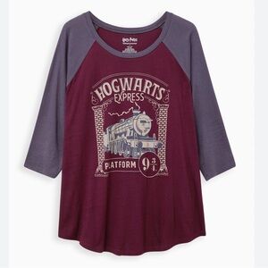 Torrid Harry Potter Hogwarts Express Train Raglan 3X